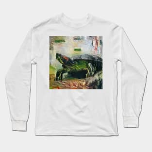 Cute turtle painting (sea turtle, ocean, sea and beach) Long Sleeve T-Shirt